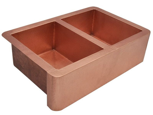 COPPER FARMHOUSE KITCHEN SINK 50/50 36X22X9 G16 DARK BROWN